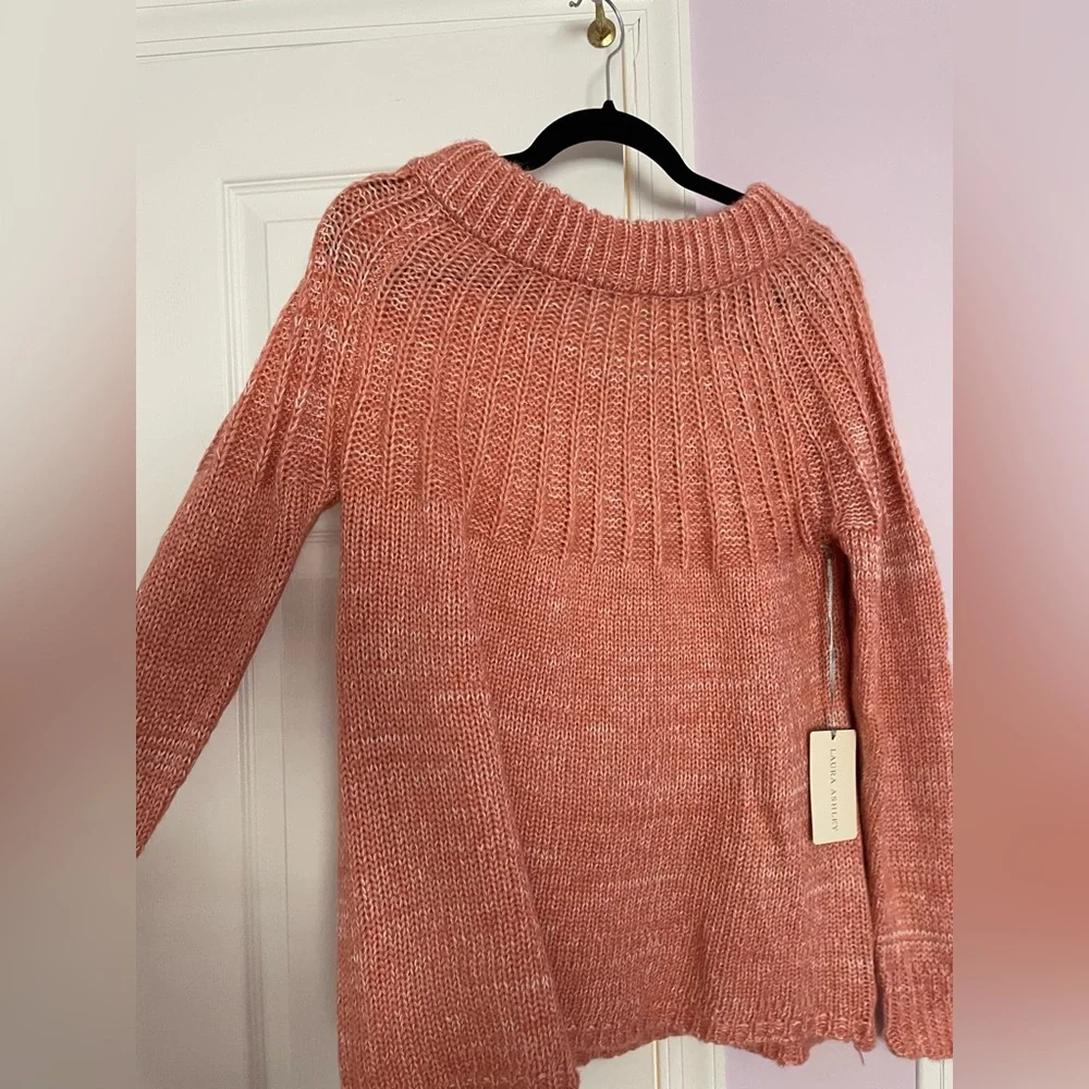 BRAND NEW NWT - Laura Ashley knit sweater, bow tied back, Size L - Picture 2 of 4